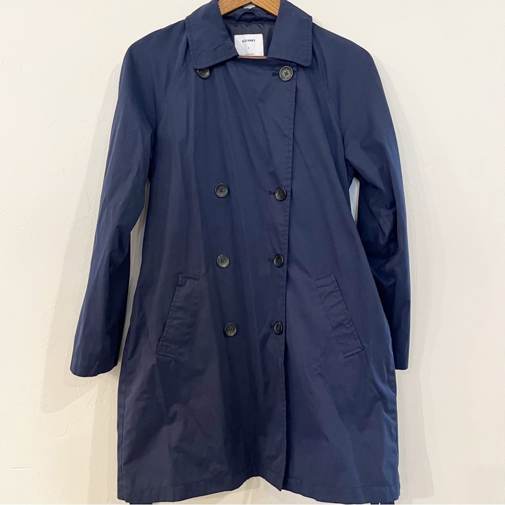 Old Navy Navy Blue Trench Coat